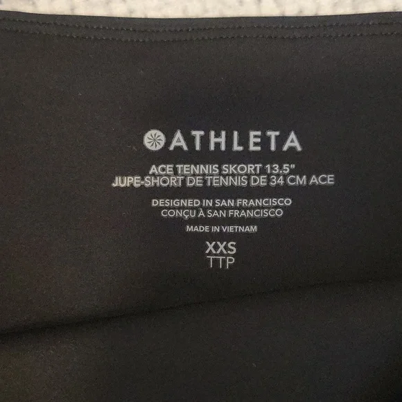 Athleta Ace Tennis Skort 13.5" Black - Picture 6 of 6